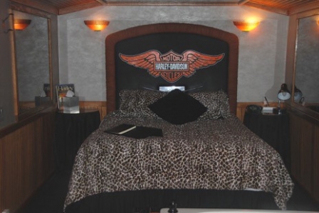 Harley Davidson Room at Featherbed Caboose Lodging • <a style="font-size:0.8em;" href="http://www.flickr.com/photos/95000936@N06/16666843985/" target="_blank">View on Flickr</a>